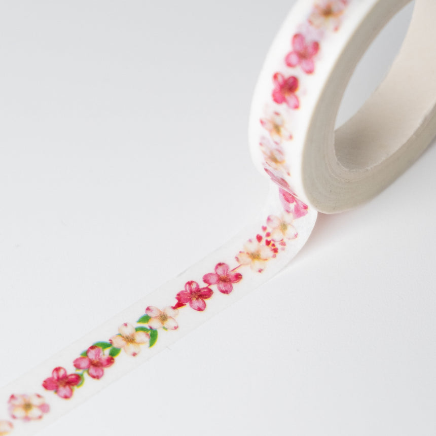 Watercolour Pink Sakura Petals Thin Washi Tape | 8mm x 7m