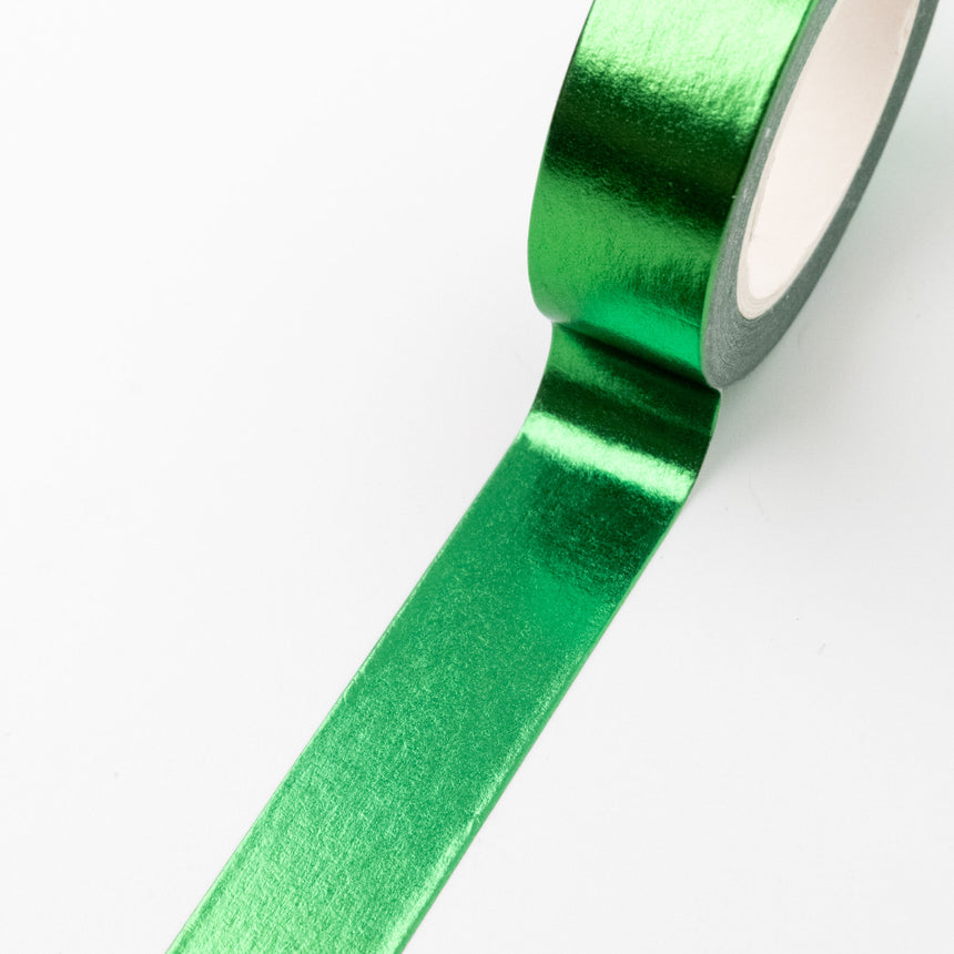 Emerald Green Foil Washi Tape | 15mm x 10m