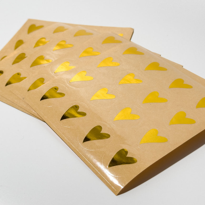 Gold Foiled Heart Stickers | Envelope Seals