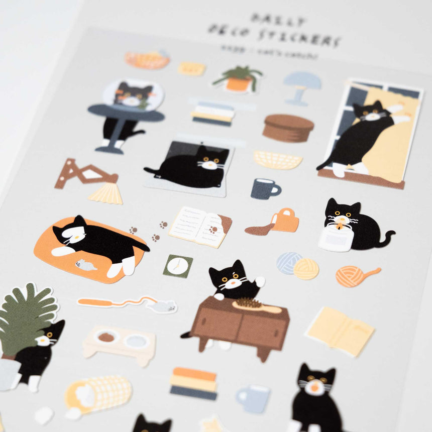 No.1139 Cat's Catch Naughty Cat Stickers | Suatelier
