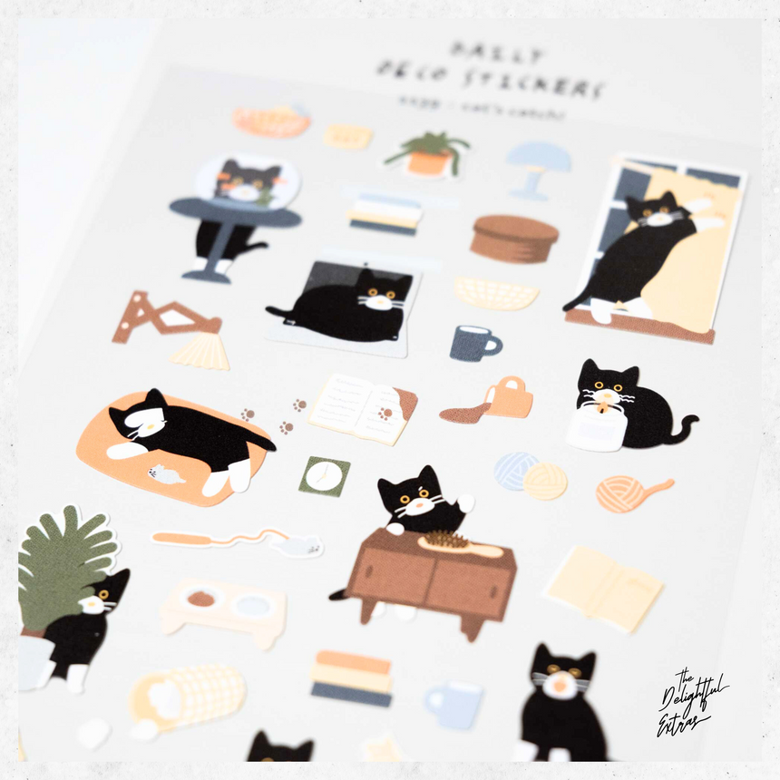 No.1139 Cat's Catch Naughty Cat Stickers | Suatelier