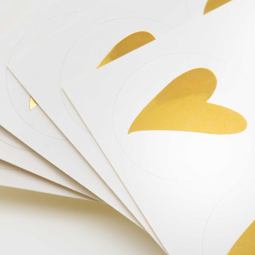 Gold Foiled Heart Stickers | Envelope Seals