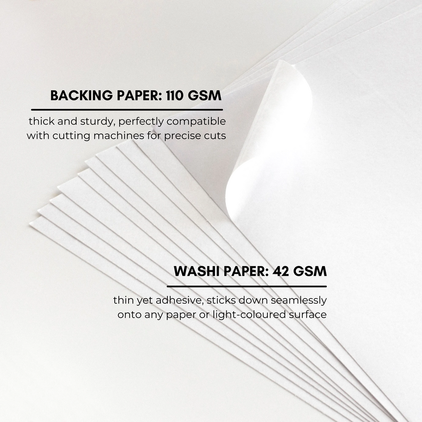 Soft White Japanese Washi Sticker Paper (10 sheets, A4)