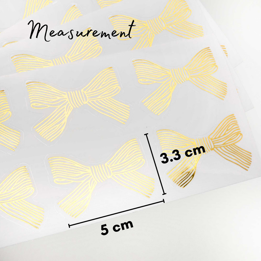 Bowknot Gold Foil Stickers | 5 sheets