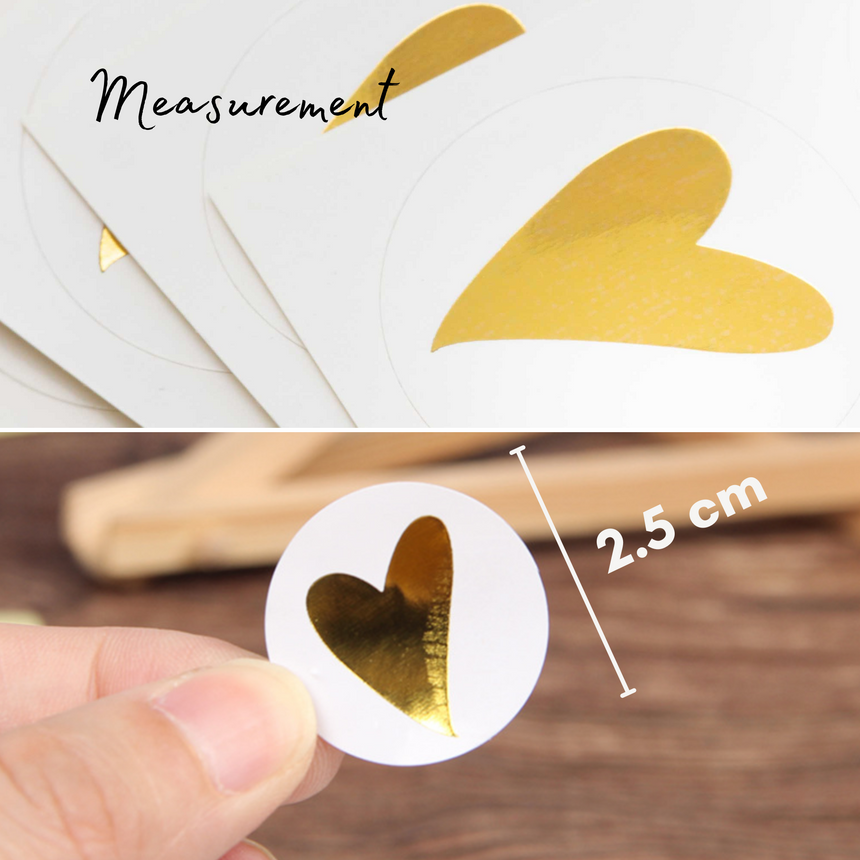 Gold Foiled Heart Stickers | Envelope Seals