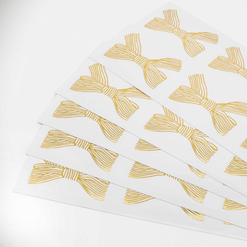 Bowknot Gold Foil Stickers | 5 sheets