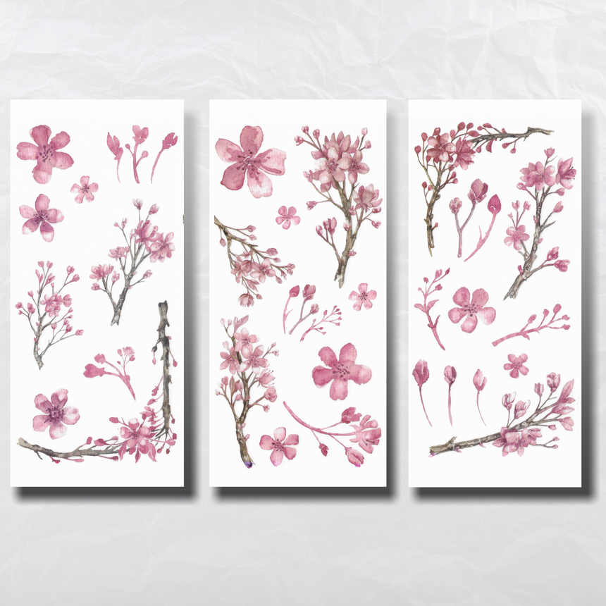 Watercolour Sakura Washi Stickers | Cherry Blossom