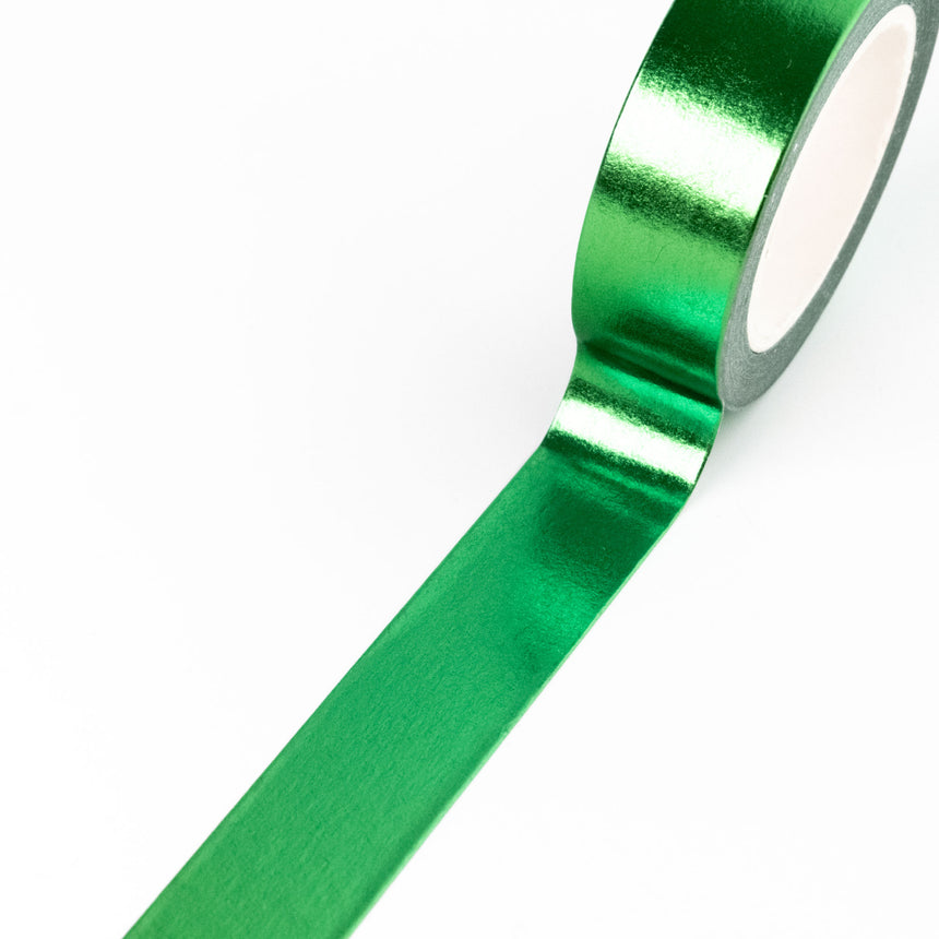 Emerald Green Foil Washi Tape ｜ 15mm x 10m