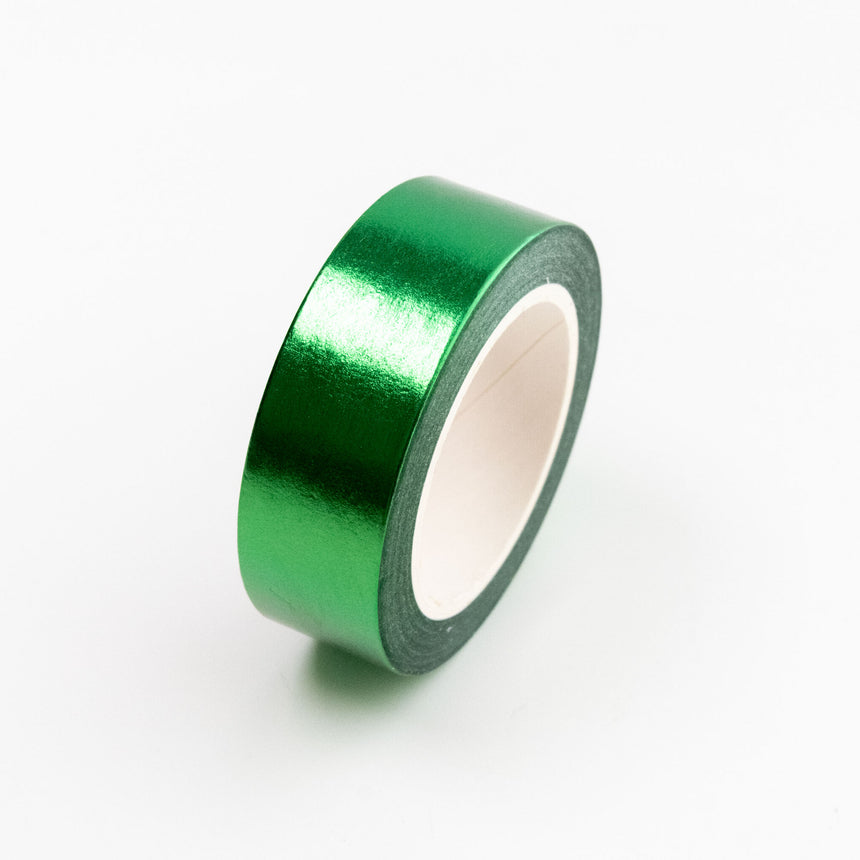 Emerald Green Foil Washi Tape ｜ 15mm x 10m