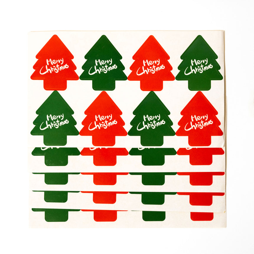 Red & Green Christmas Tree Stickers | 5 sheets 40pcs