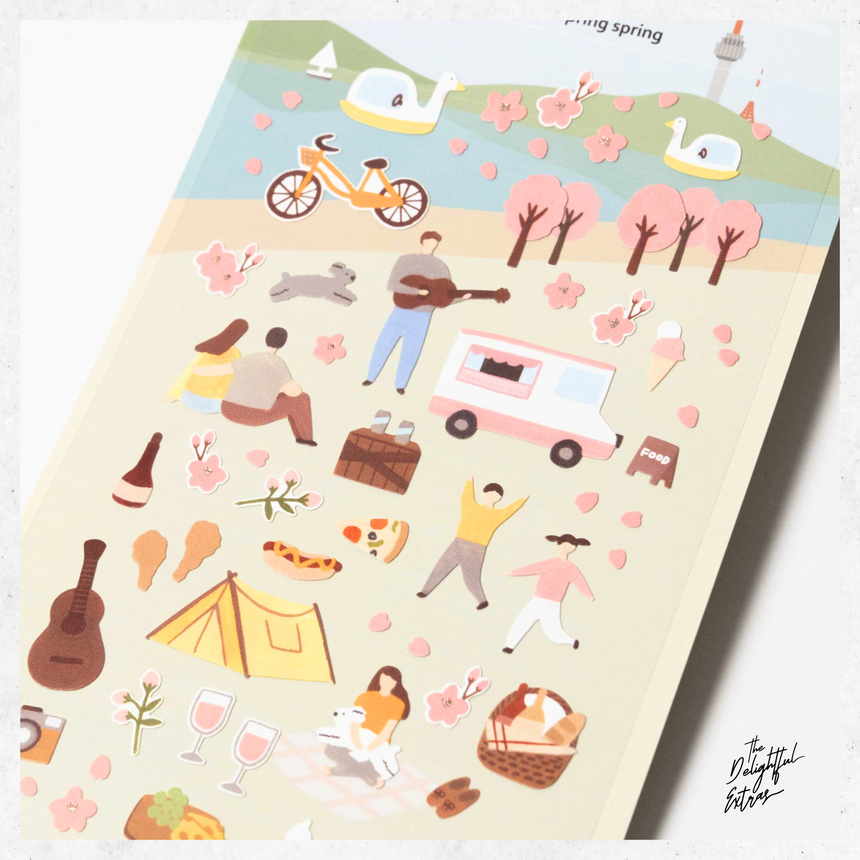 365 Undated Date Stickers (Colourful Retro Style)