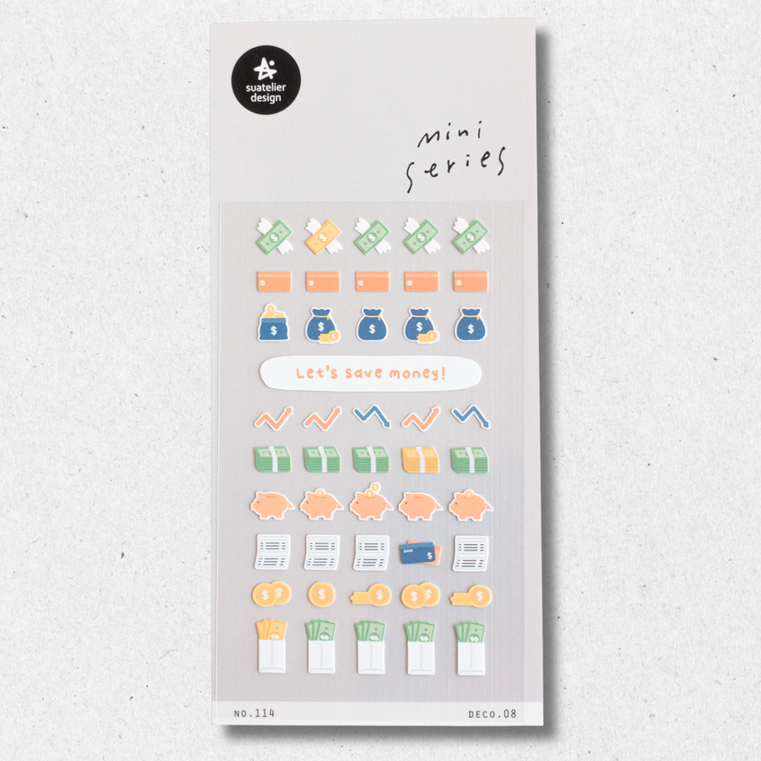 Mini Series No.114 Deco.08 Money Stickers | Suatelier