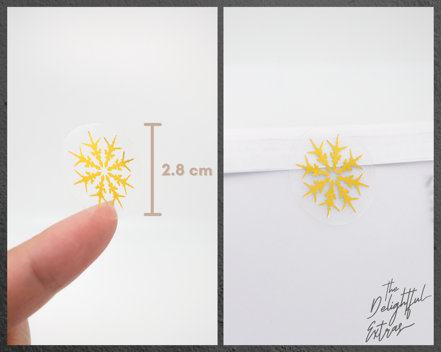 Gold Foil Snowflake Stickers | 5 Sheets