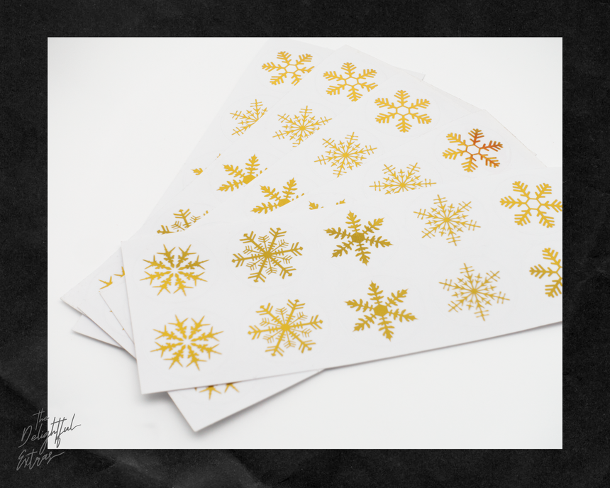 Gold Foil Snowflake Stickers | 5 Sheets