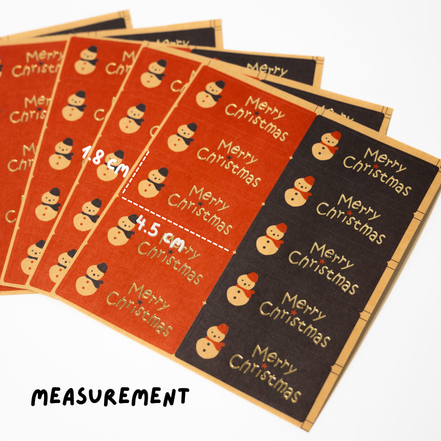 Oval Merry Christmas Stickers | 5 sheets
