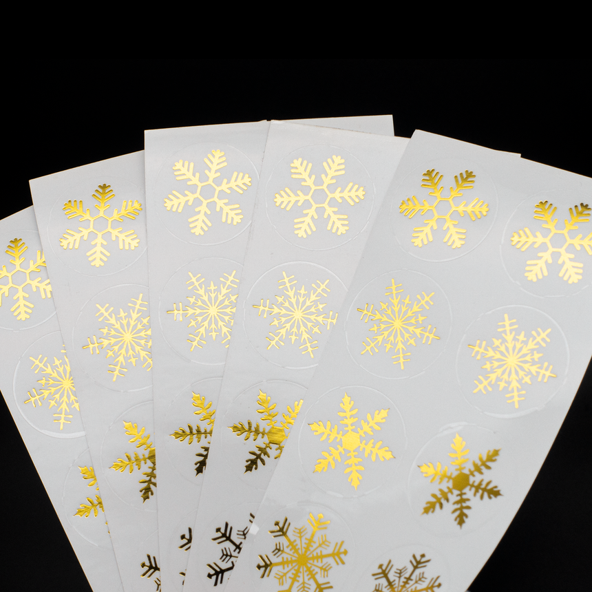 Gold Foil Snowflake Stickers | 5 Sheets
