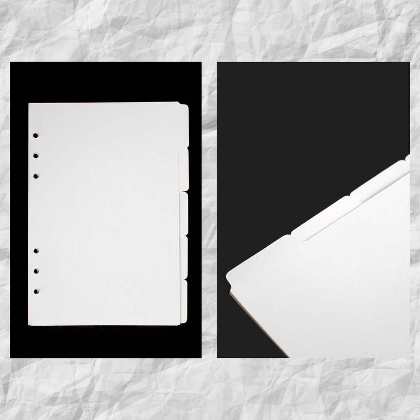 A5 Index Divider Inserts - White