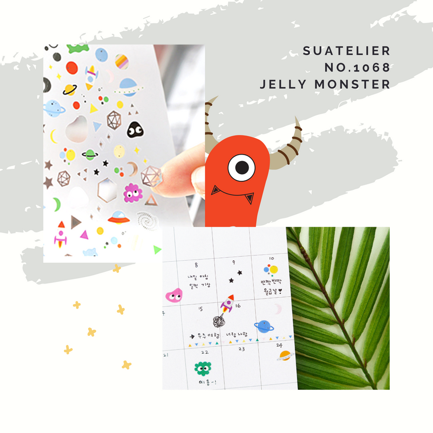 No.1068 Jelly Monster | Mini Jelly Monster Alien Nail Art Decals | Suatelier