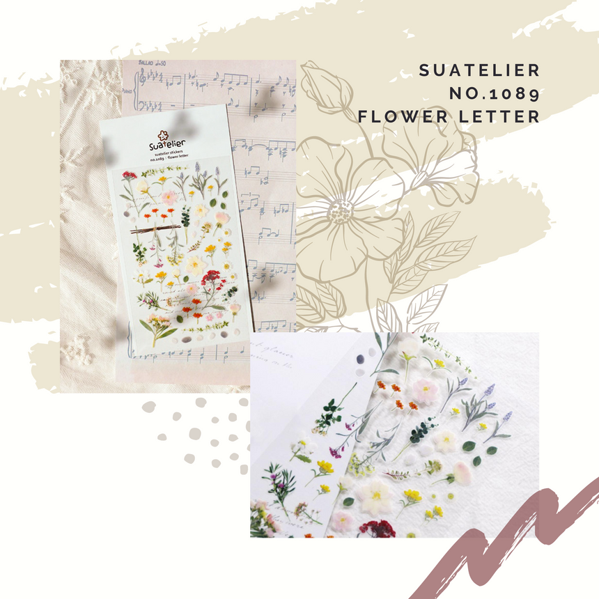 No.1089 Flower Letter Stickers | Suatelier