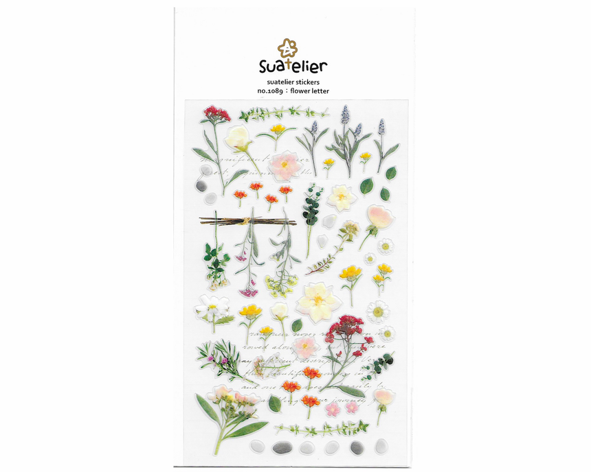 No.1089 Flower Letter Stickers | Suatelier