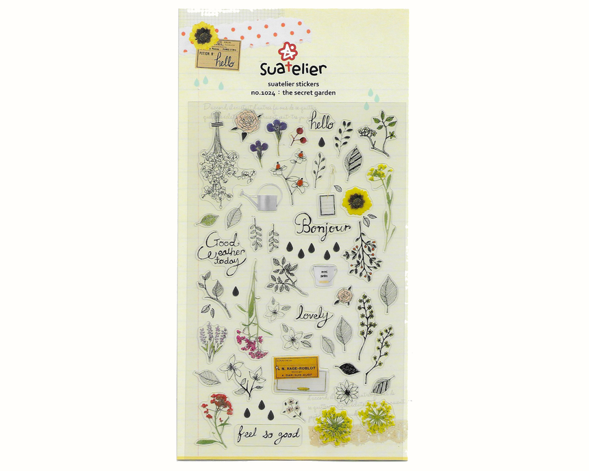 No. 1024 The Secret Garden Flower Stickers | Suatelier