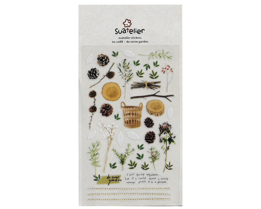 No.1088 Do Some Garden Pine Nut & Leaf Stickers | Suatelier