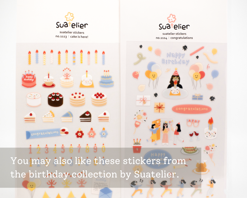 No.1113 Cake is here! Birthday Cake Stickers | Suatelier