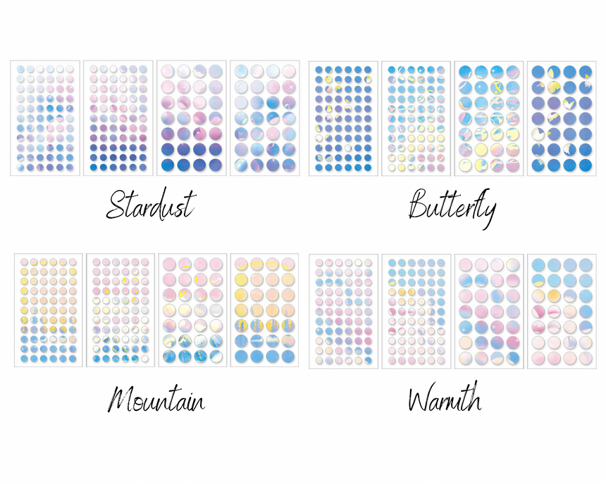 Iridescent Swirl Colourful Dot Stickers | Pack of 4 | Papermore