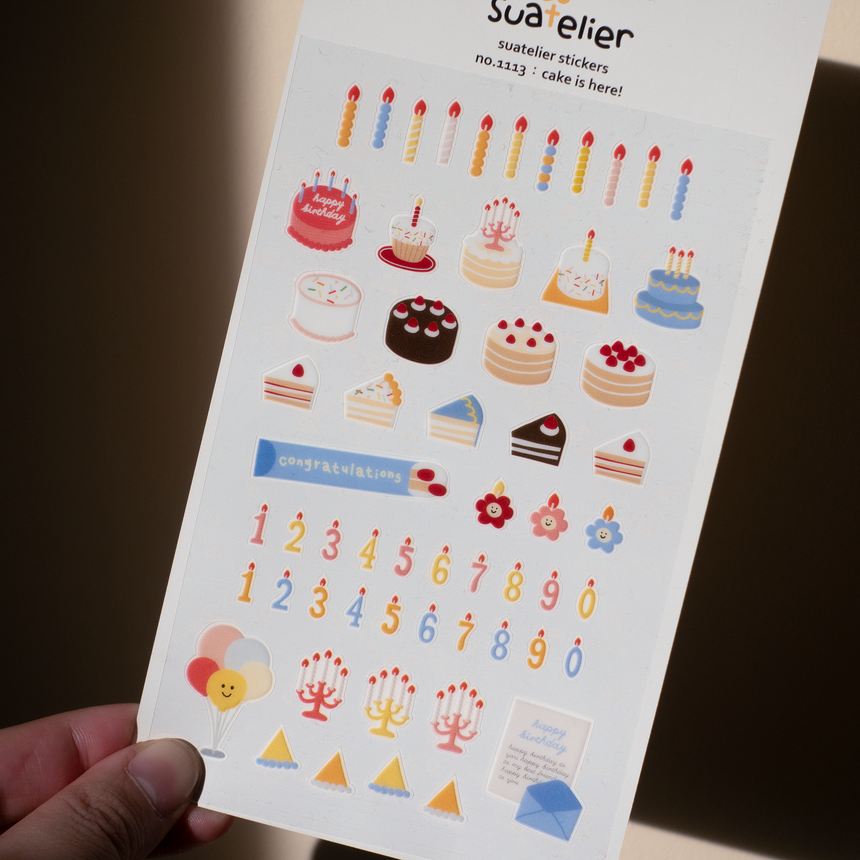 No.1113 Cake is here! Birthday Cake Stickers | Suatelier