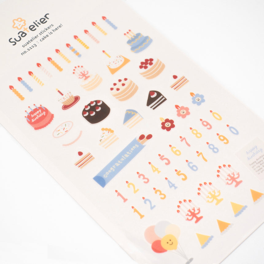 No.1113 Cake is here! Birthday Cake Stickers | Suatelier