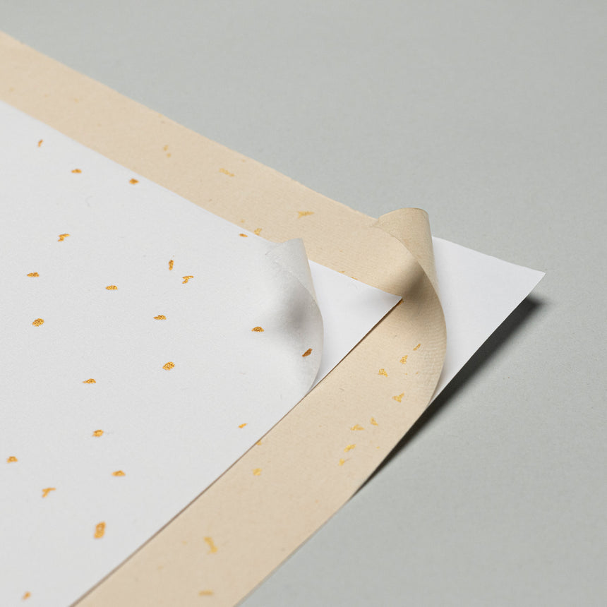 Gold Foil Dots Sticker Paper Set - White/Beige Washi Paper