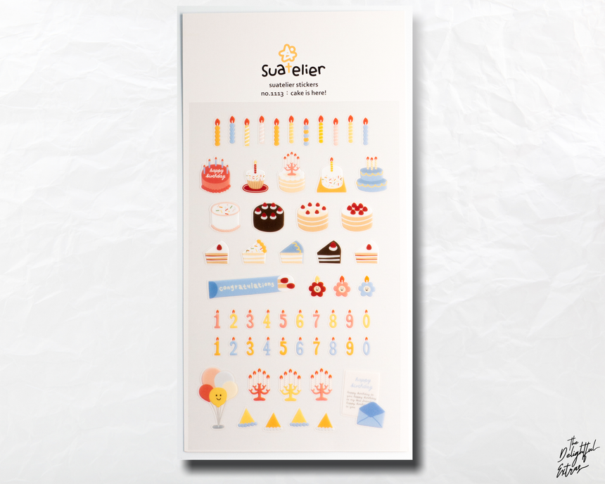 No.1113 Cake is here! Birthday Cake Stickers | Suatelier