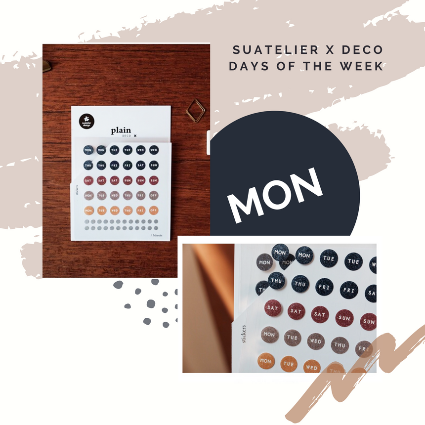 No.1632 Plain.28 Days of the Week Stickers | Suatelier