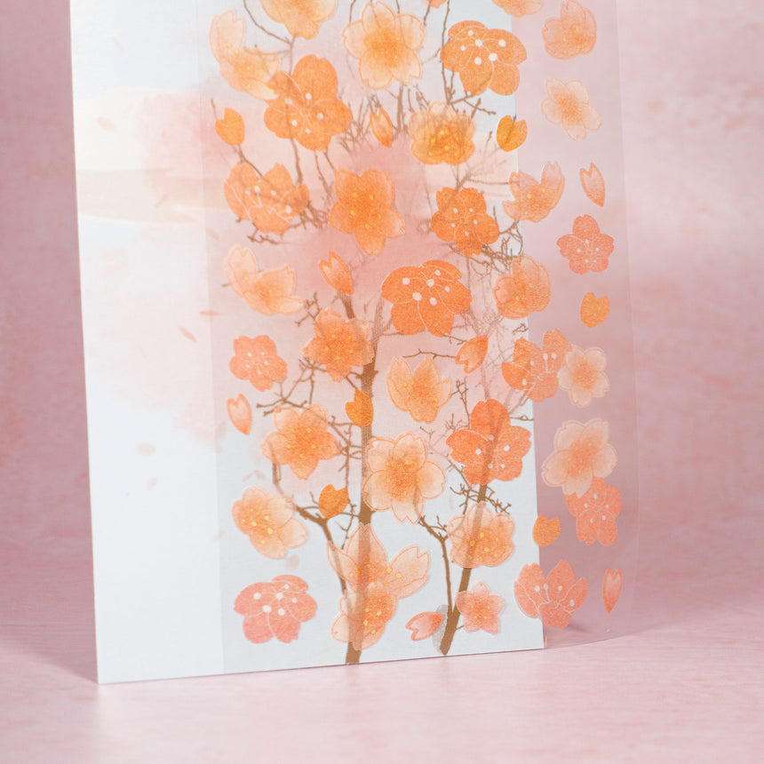 Coral Pastel Sakura Cherry Blossom Washi Stickers | Nekoni