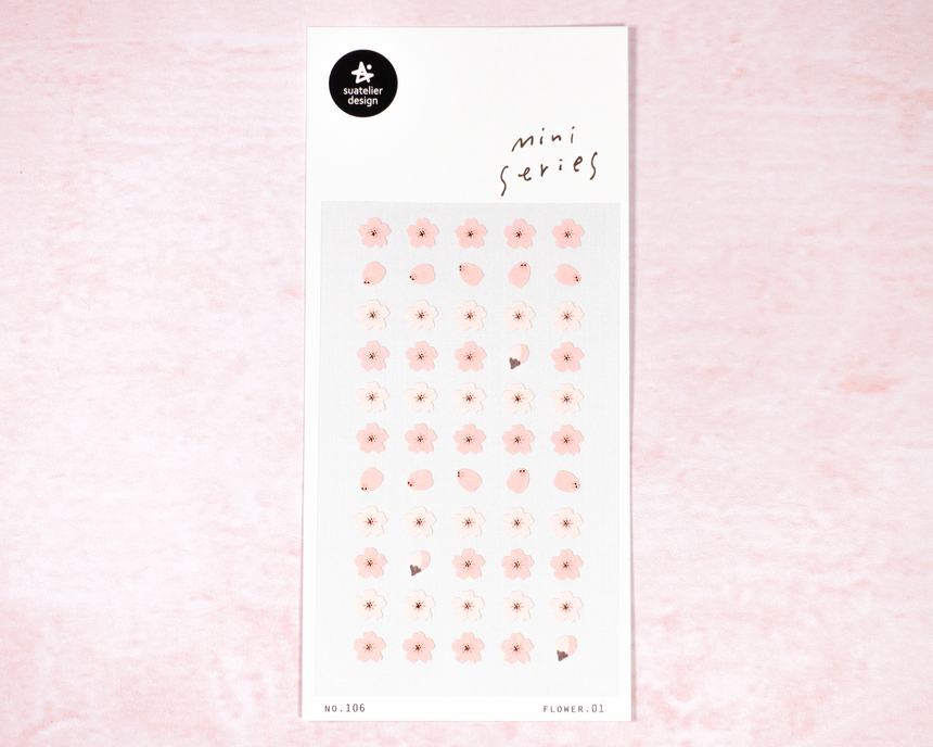 Suatelier Pink Sakura/Cherry Blossom Stickers | Mini Series No.106 Flower.01