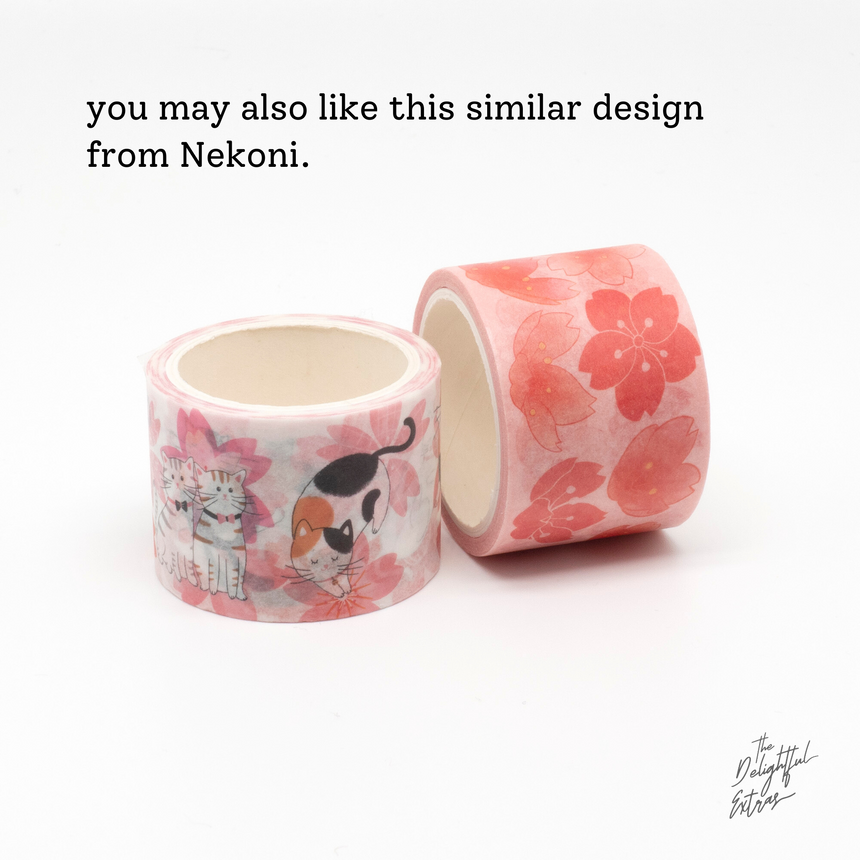 Japanese Bobtail Cat & Sakura Cherry Blossom Washi Tape